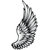 Eagle Wings Bird Black and  White Design Temporary waterproof tattoos For Men and Women