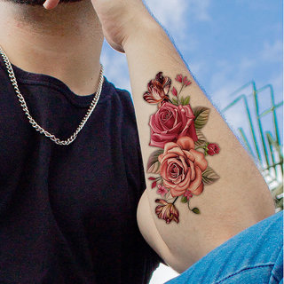 Realastic Multicolor Rose Temporary waterproof tattoos For Men and Women