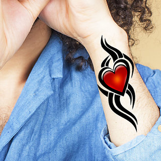 Rainbow Anatomical Heart Temporary Tattoo Sticker  OhMyTat