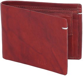 FILL CRYPPIESMen Red Genuine Leather Wallet(7 Card Slots)