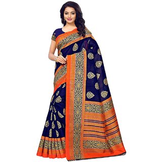 SVB Saree Dark Blue  Orange  Mysore Silk saree