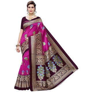                       SVB Saree Pink  Brown  Cotton Silk Saree                                              