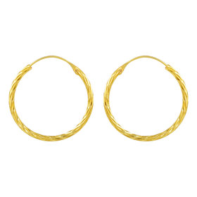 MissMister Micron Goldplated Chilai Work Bali Hoop Earrings (MM6526ERRM)