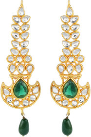 MissMister Micron Goldplated Kundan CZ Long Dangler earrings WomenMM3860ERTS