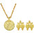 MissMister Micron Goldplated Lakshmi Coin pendant with Matching Earrings (MM1638CMSV)