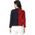 BuyNewTrend Cotton Lycra Maroon and Navy Buttoned Jacket with Hoodie For Women