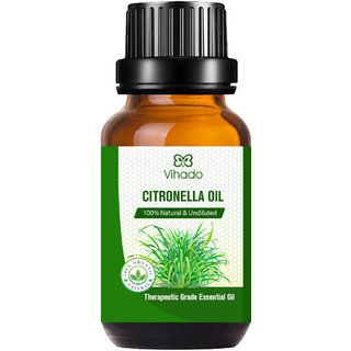                       Vihado Natural Citronella Steam Distilled Essential Oil Pure Aroma, Therapeutic (15 ml)                                              