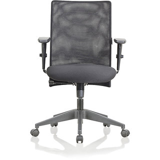 Buy Featherlite Contact Project Medium Back Desk Arm Chair Black