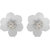 Silver Shine Premium White Attractive Floral Stud Earring With Beads For Girls And Women