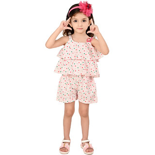 Premium Quality Fabric And Modern Fashion Design Regular Fit jump suit Pink Color For 2 3 Years Girls