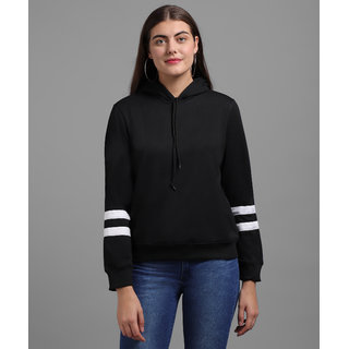                       Raabta RWS-WNTR01 Black Hooded With Sleeve White Strip Sweat Shirt                                              