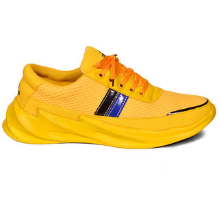 yellow running shoes
