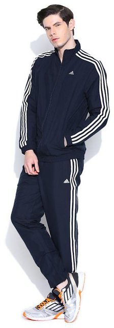 adidas navy polyester tracksuit