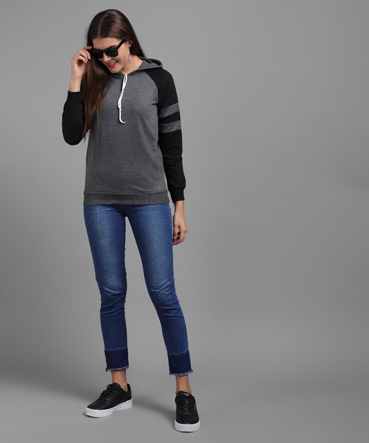 Buy Vivient Women Grey Hooded sweatshirt Online Get 66 Off