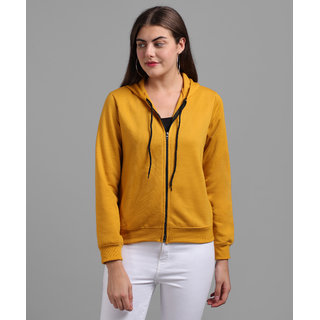 Raabta RWS-WNTR0015 Mustard Plain Hooded SweatShirt