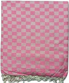 Lucky Sleep Handloom Bhagalpuri Organic Andi Dull Chadar AC Blanket Checkered ( Pink, 250X137 cm )