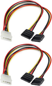 WONDER CHOICE Dual SATA Y Splitter Power Cable for SATA HDD, CD/DVD Writer (Pack of 2)