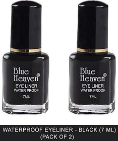 Blue Heaven Water Proof Regular Eyeliner - Black 7 ml  (Black) (Pack of 2)