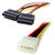 SATA III (Sata 3) Cable with Locking Latch + Molex Y Splitter Dual SATA Power Cable (Pack of 2)