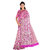 Kanieshka Brand Good Quality Beautiful Pink Silk Saree with Broad Golden Border, Attached Blouse