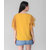 Vivient  Women Light Yellow Ruffle Sleeve Neck Button Top