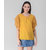 Vivient  Women Light Yellow Ruffle Sleeve Neck Button Top