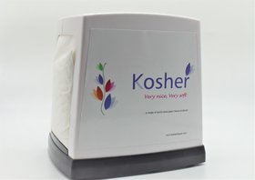 Kosher L-fold Table Top Double Sided Pop-up Tissue Paper Dispenser  2 Refill Pack Free (100 Pieces in Each Pack)