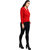Ogarti woollen full sleeve V neck Red Colour Women's  Cardigan