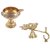 De-Ultimate Set Of 5 Face Puja Camphor Burner Lamp Punch Aarti ( 1 No ) Diya With Brass Diwali Kuber Pedi (No 2 ) Diya