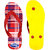 FOMO Men's Rubberized EVA Anti Skid Red Flip-Flops and House Slippers (Trendy Jean Print F56 )