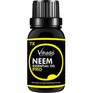                       VIHADO Pure Neem Oil 7x Pro (Azadirachta Indica) 100 Natural Cold Pressed (10 ml) (pack of 1) (10 ml)                                              