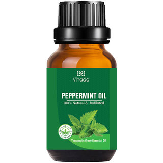                       Vihado Best Peppermint Essential Oil, 100 Natural  Pure, for Hair, Skin, Face (10 ml)                                              