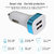2 Port Dual USB Car Charger With Charging Data Cable Fast Charging USB Data Cable + Aux Cable + Hands Free (Pack of 4)