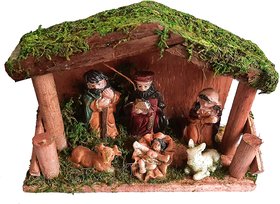 Nativity Scene Christmas Crib Ornament Decoration (Pack of 1)