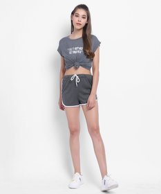 Vivient Women Grey Hosery Short