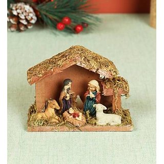 Beautiful Christmas Crib Nativity Set Pack of 1 Assembled 6 cm