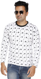 ZETEXPRO115 White Dot Sun Print Full Sleeve T Shirt For Men