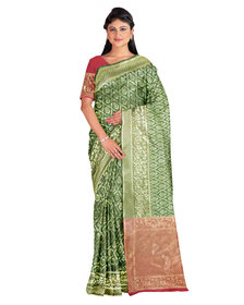Kanieshka Good Quality Beautiful Mehandi Green Silk Saree With Attractive R