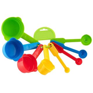 Zoov Measuring Spoon Multi Purpose Kitchen Tool, Measuring Cups for Kitchen 8pc Set Multi color