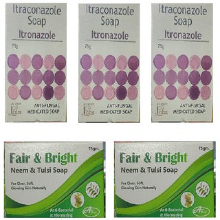 Itraconazole Anti-Fungal Medicated Soap 3+2 Fair  Bright Soap