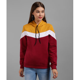                       Raabta RWS-WNTR008 Mustard Zig Zag Strip Cap With White And Maroon SweatShirt                                              