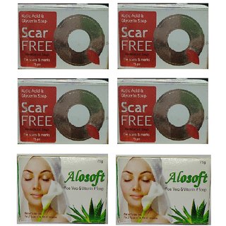 Scar Free Medicated Soap 4+2 Alosoft Aloe Vera Vitamin E Soap