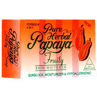                       Pure Herbal Papaya Fruity Skin Whitener Formula 4 in 1 Soap  135g (IMPORTED - Product of Philippines)                                              