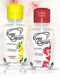 EverClean Hand Sanitizer Citrus Fresh  Yummy Berry Combo - 60 mL(Pack Of 12)