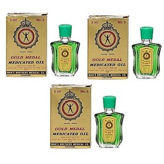 Gold Medal Medicated Oil # Imported  Pack of 3  Liquid  (3 ml)