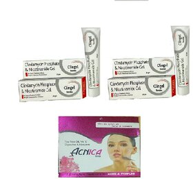 Clingel Cream for topical treatment of Acne, Pimples Cream 2+1 Acnica Acne  Pimples Soap