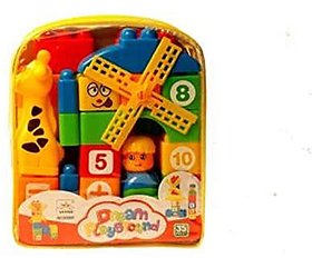 Varna Dream Playground Educational Building Blocks Set (35 Pcs) Best Gift Toys With Bag Packing And Cartoon Figures