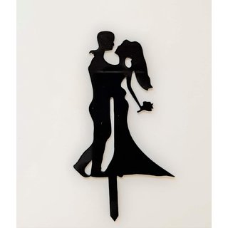 SURSAI Black Couple Dancing Design Cake Topper for Cake Decoration Pack of 1