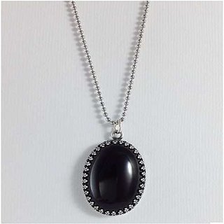 5.5 Carat Black Sulemani Hakik moti Pendant with lab Report Silver Sulemani Hakik Stone without chain by CEYLONMINE 5.5 Carat Black Sulemani Hakik moti Pendant with lab Report Silver Sulemani Hakik Stone without chain by CEYLONMINE
