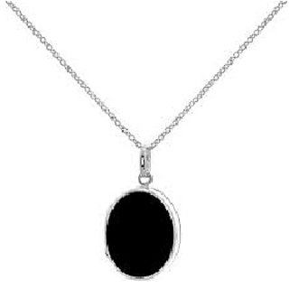                       Sterling Silver Black Hakik Pendant 5.5 ratti Moti Locketwithout chain by CEYLONMINE                                              